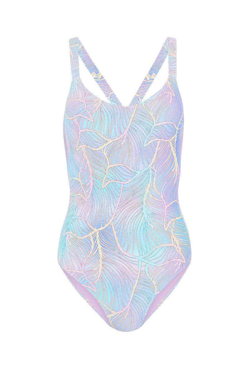 Holo Daze classic cut swimsuit tide and seek sustainable swimwear product shot