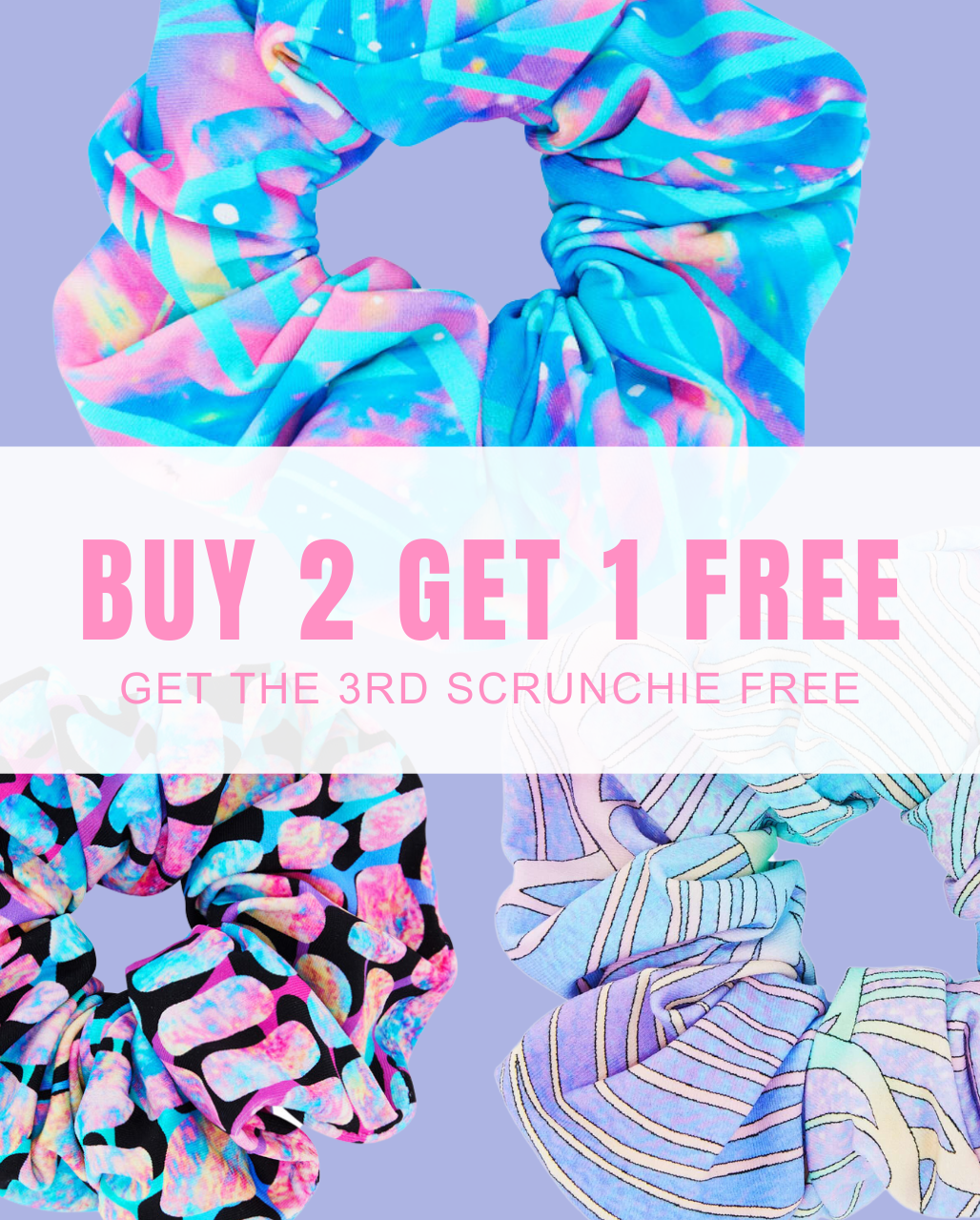Tide + Seek sustainable swimwear scrunchie bundle buy 2 get 1 free - match your swimwear to your accessories and get a great deal