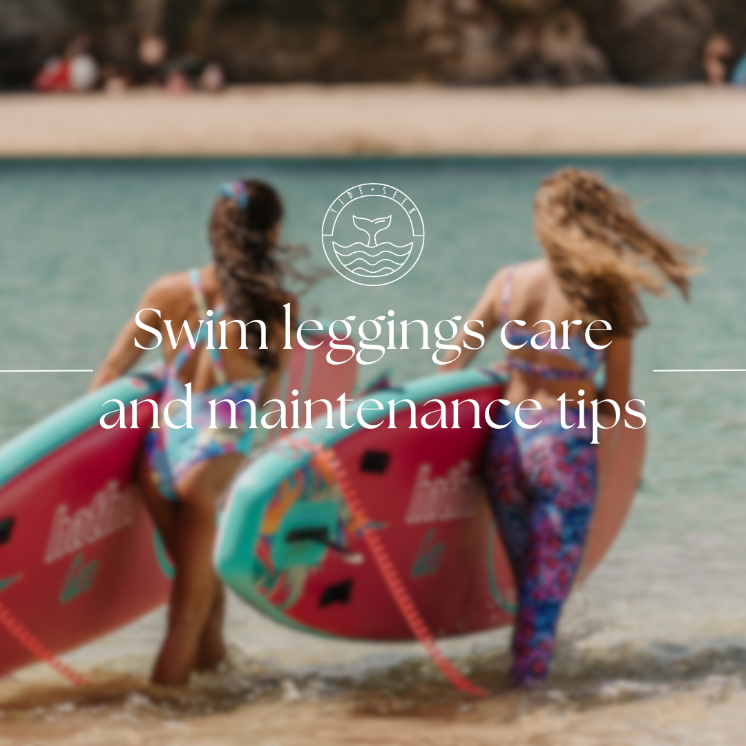 Tide + Seek sustainable swimwear swim leggings blog post - title - swim leggings care and maintenance tips 
