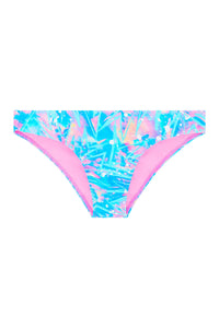 Tide and Seek Sustainable Swimwear Blue and Pink Cosmic Bolt classic cut bikini bottoms product shot