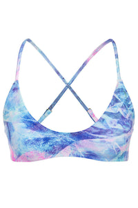 Tide + Seek Sustainable swimwear Aqua Marble Surf Bralette Product Shot