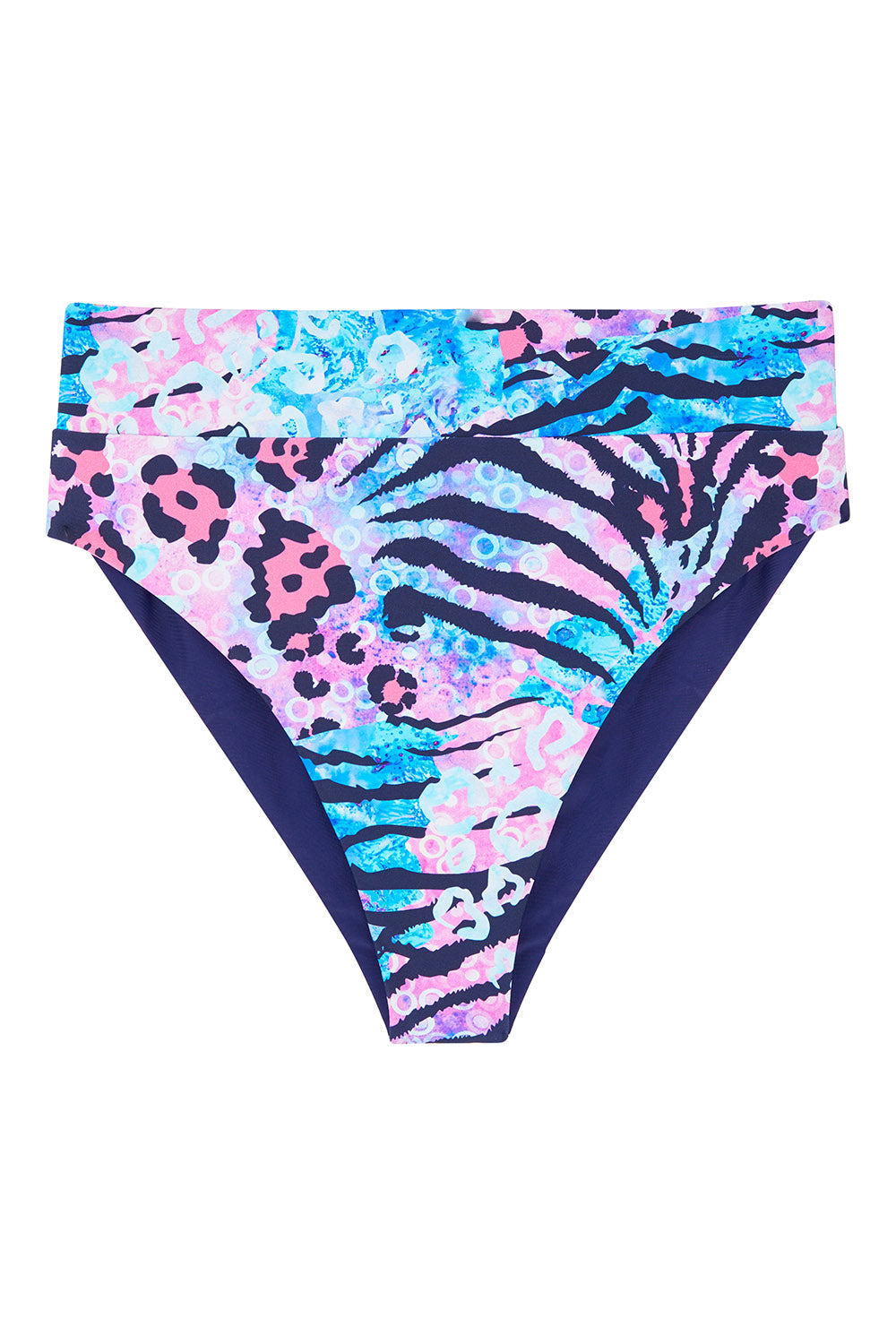 Tide + Seek Sustainable swimwear Jungle Disco High Waisted Bikini Bottom Product Shot