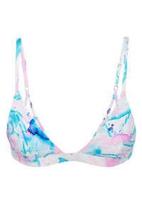 Tide + Seek Sustainable swimwear Popsicle Fixed Triangle Bikini Top product shot