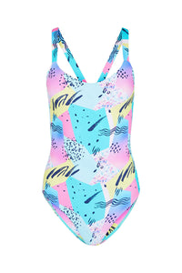 Tide + Seek Sustainable swimwear Saved By The Bell Classic Cut Swimsuit product shot