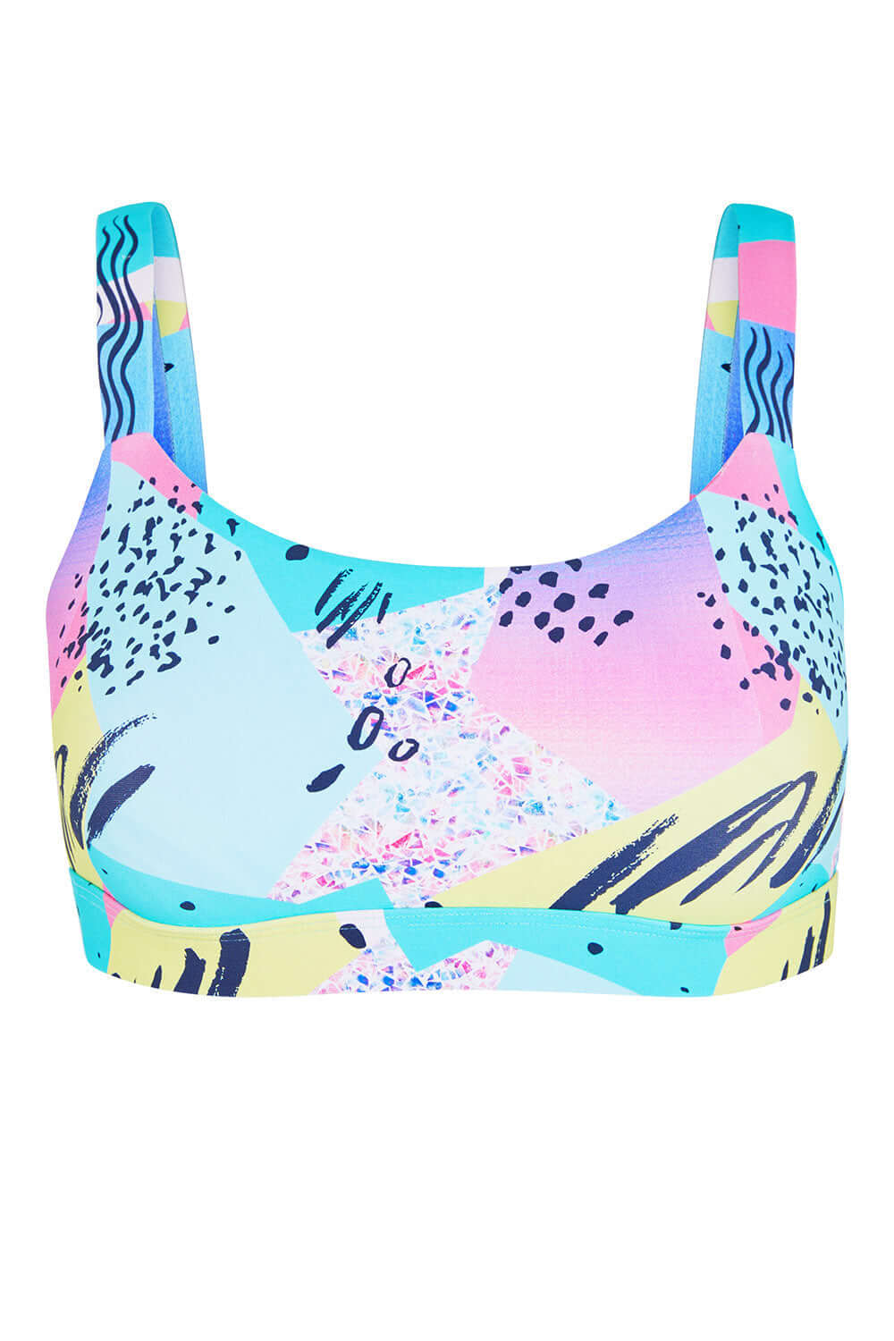 Tide + Seek Sustainable swimwear Saved By The Bell Fitness Bikini Top product shot