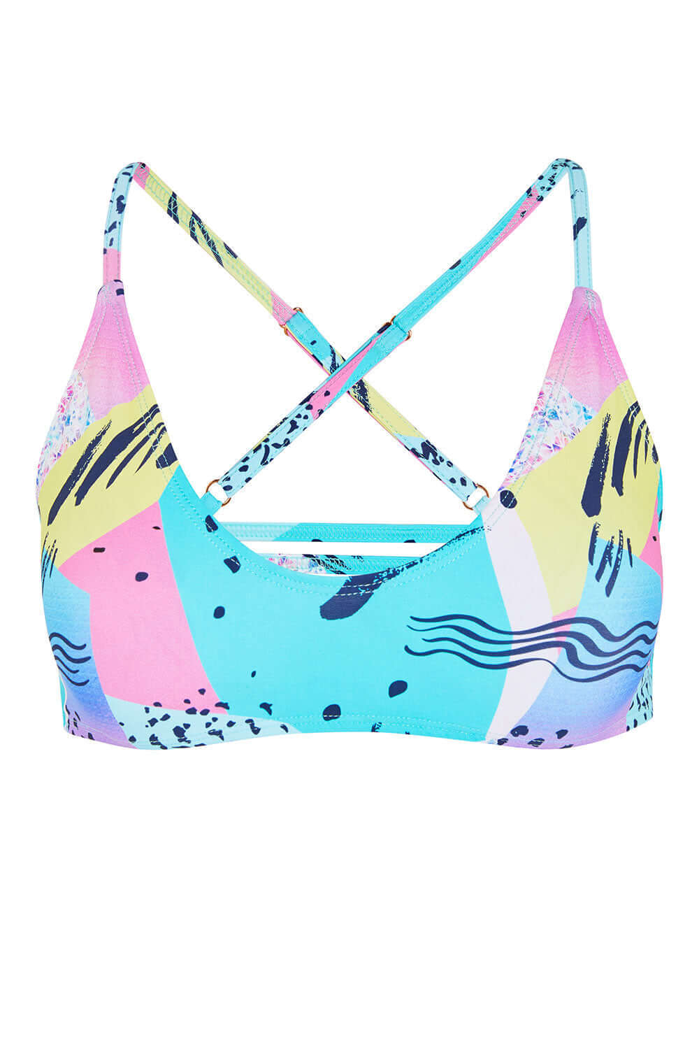 Tide + Seek Sustainable swimwear  Saved By The Bell Surf Bralette Bikini Top product shot
